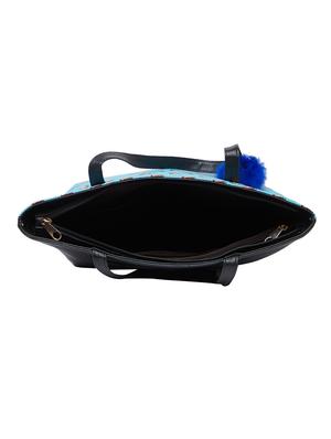 blue leatherette (pu) regular tote - 16673093 - Standard Image - 3