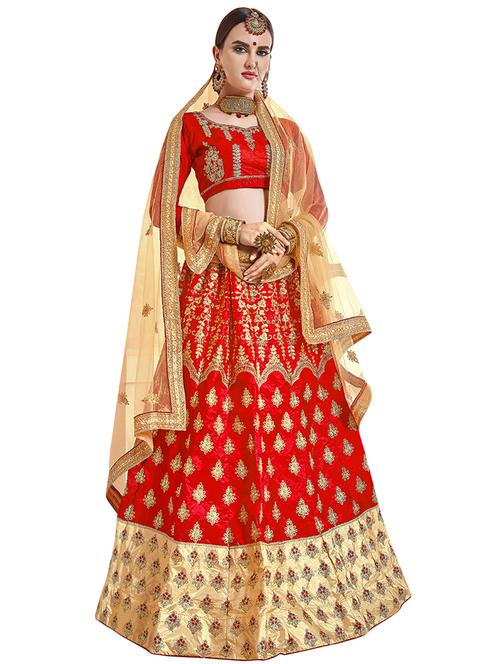 embroidered flared lehenga - 16673220 - Standard Image - 1