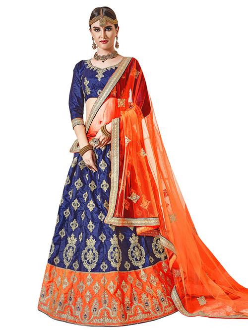 embroidered flared lehenga - 16673222 - Standard Image - 1