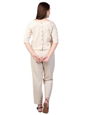 embroidered detail buttoned back top - 16673696 - Standard Image - 3