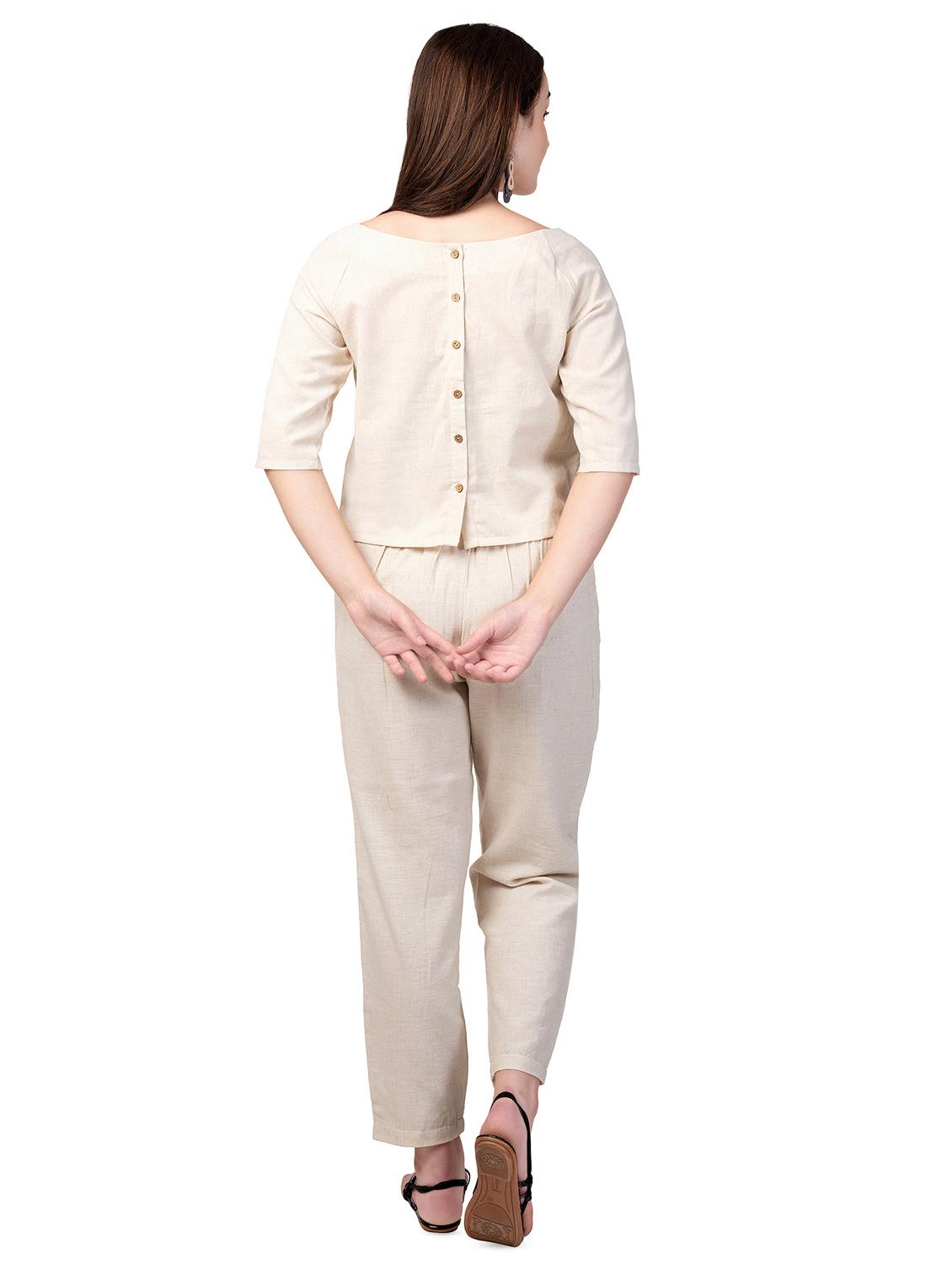 embroidered detail buttoned back top - 16673696 - Zoom Image - 3