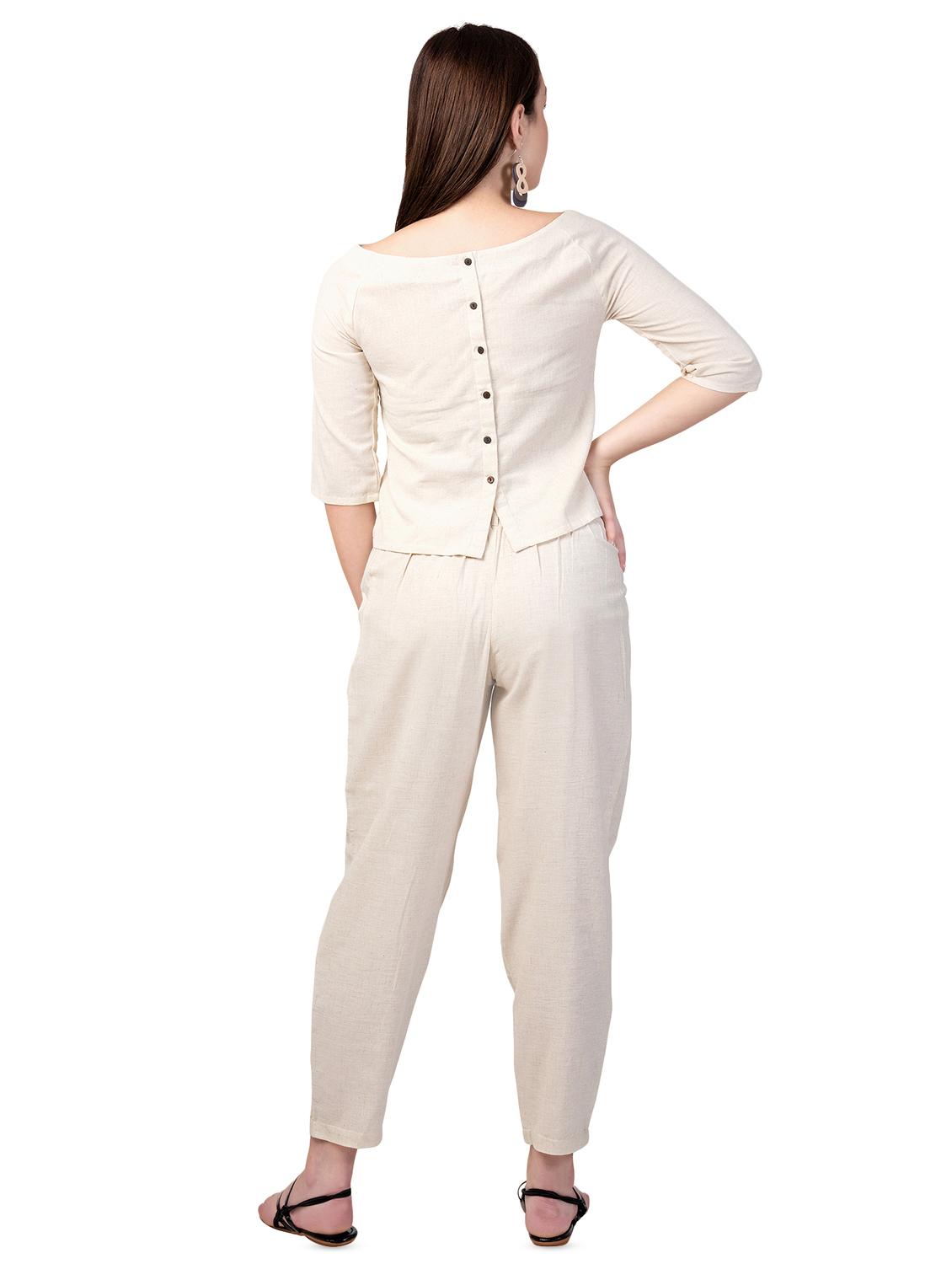 embroidered detail buttoned back top - 16673697 - Zoom Image - 3