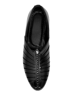 black leatherette slip on sandals - 16674062 - Standard Image - 3