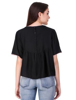 mock neck embroidered top - 16674087 - Standard Image - 3