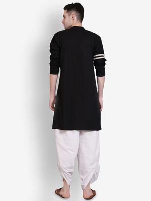 black solid asymmetric kurta - 16674088 - Standard Image - 3