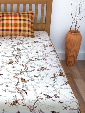 cotton double bedsheet with 2 pillow covers - 16674107 - Standard Image - 3