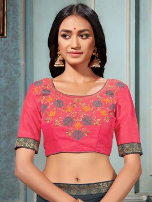 floral printed saree with blouse - 16674171 - Standard Image - 3