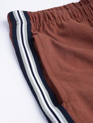 brown side striped full length track pant - 16674388 - Standard Image - 6