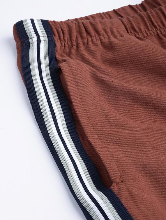 brown side striped full length track pant - 16674388 - Zoom Image - 6
