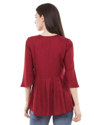 bell sleeved pleated top - 16674457 - Standard Image - 3