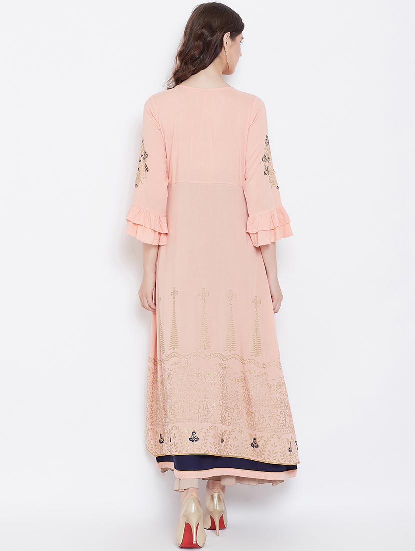 block print layered kurta - 16674657 - Zoom Image - 3