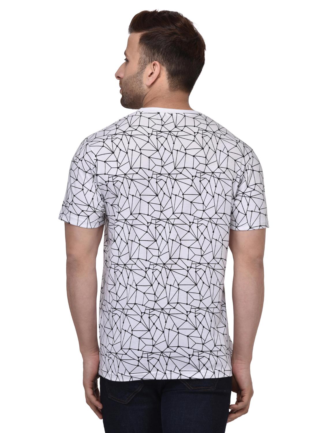 white geometric print t-shirt - 16674829 - Zoom Image - 3