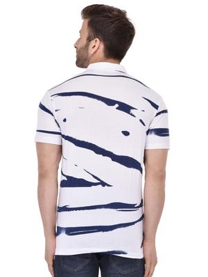 white tie & dye print collared t-shirt - 16674833 - Standard Image - 3