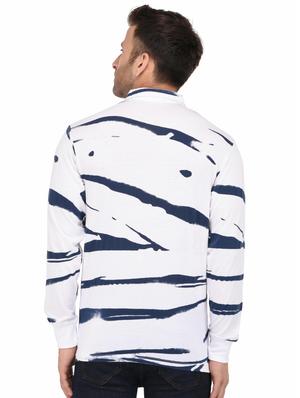 white tie & dye print collared t-shirt - 16674837 - Standard Image - 3