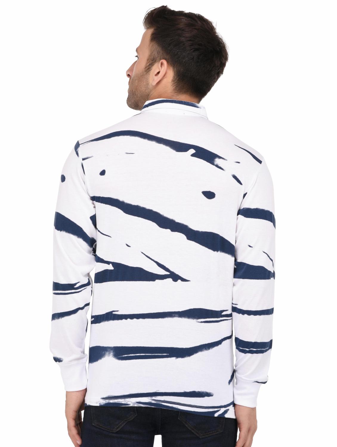 white tie & dye print collared t-shirt - 16674837 - Zoom Image - 3