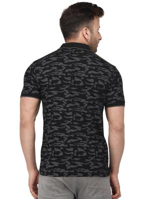 black camouflage print polo t-shirt - 16674840 - Standard Image - 3