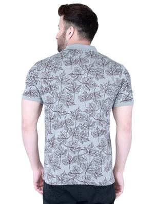 grey printed polo t-shirt - 16674860 - Standard Image - 3