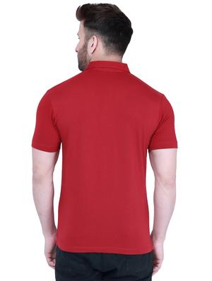 red chest print polo t-shirt - 16674864 - Standard Image - 3