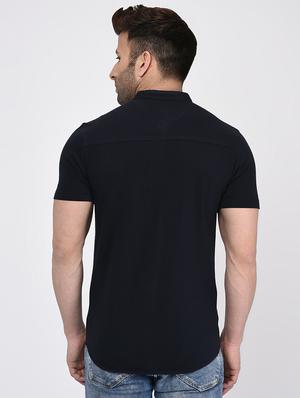 black solid casual shirt - 16674937 - Standard Image - 3