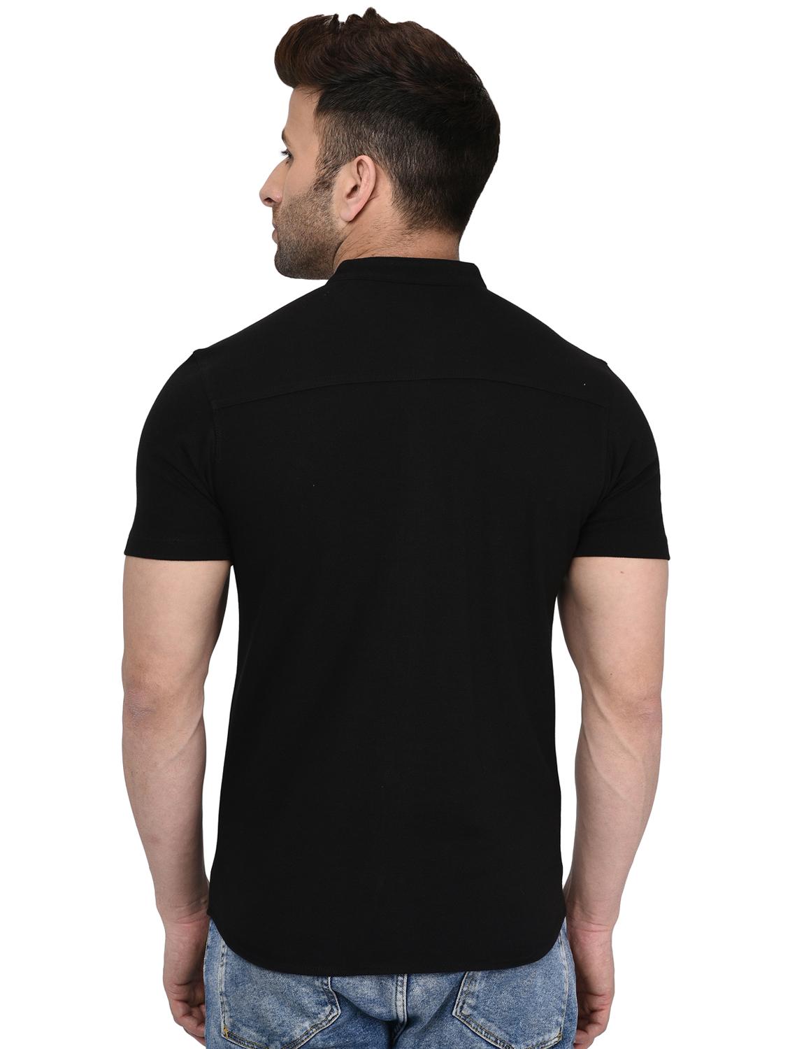 black solid casual shirt - 16674938 - Zoom Image - 3