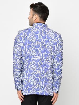 blue paisley single breasted casual blazer - 16675091 - Standard Image - 3