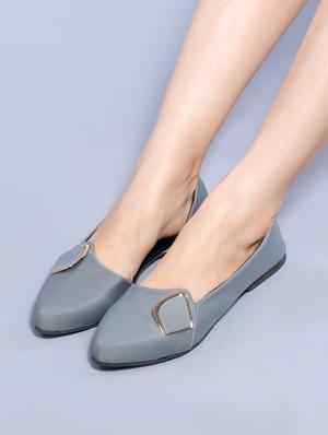 grey slip on ballerinas - 16675141 - Standard Image - 3