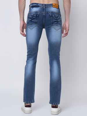 blue heavy washed printed jeans - 16675284 - Standard Image - 3