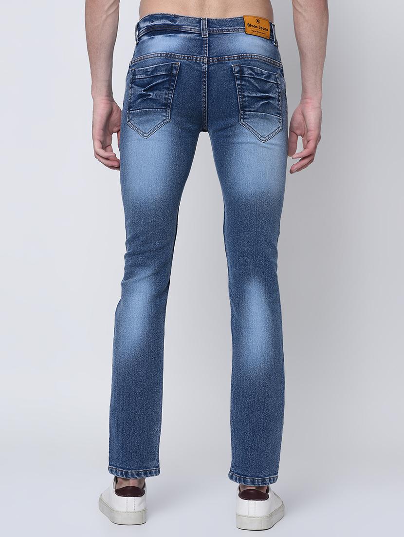 blue heavy washed printed jeans - 16675284 - Zoom Image - 3