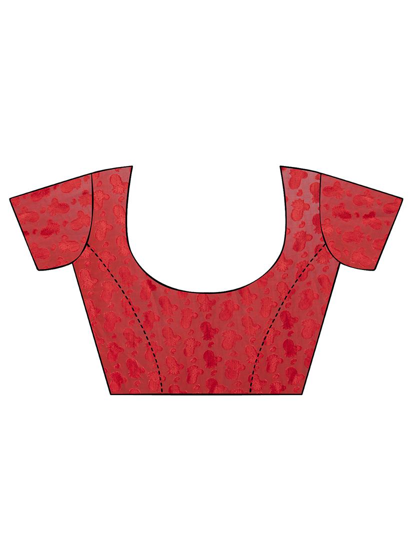 printed brasso saree with blouse - 16675318 - Zoom Image - 3