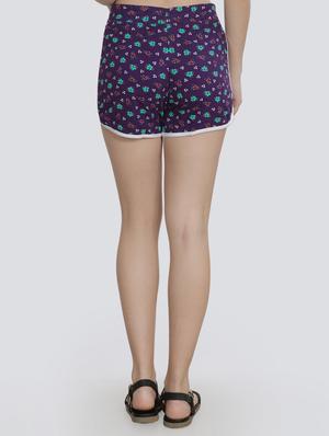 drawstring contrast hem floral short - 16675490 - Standard Image - 3