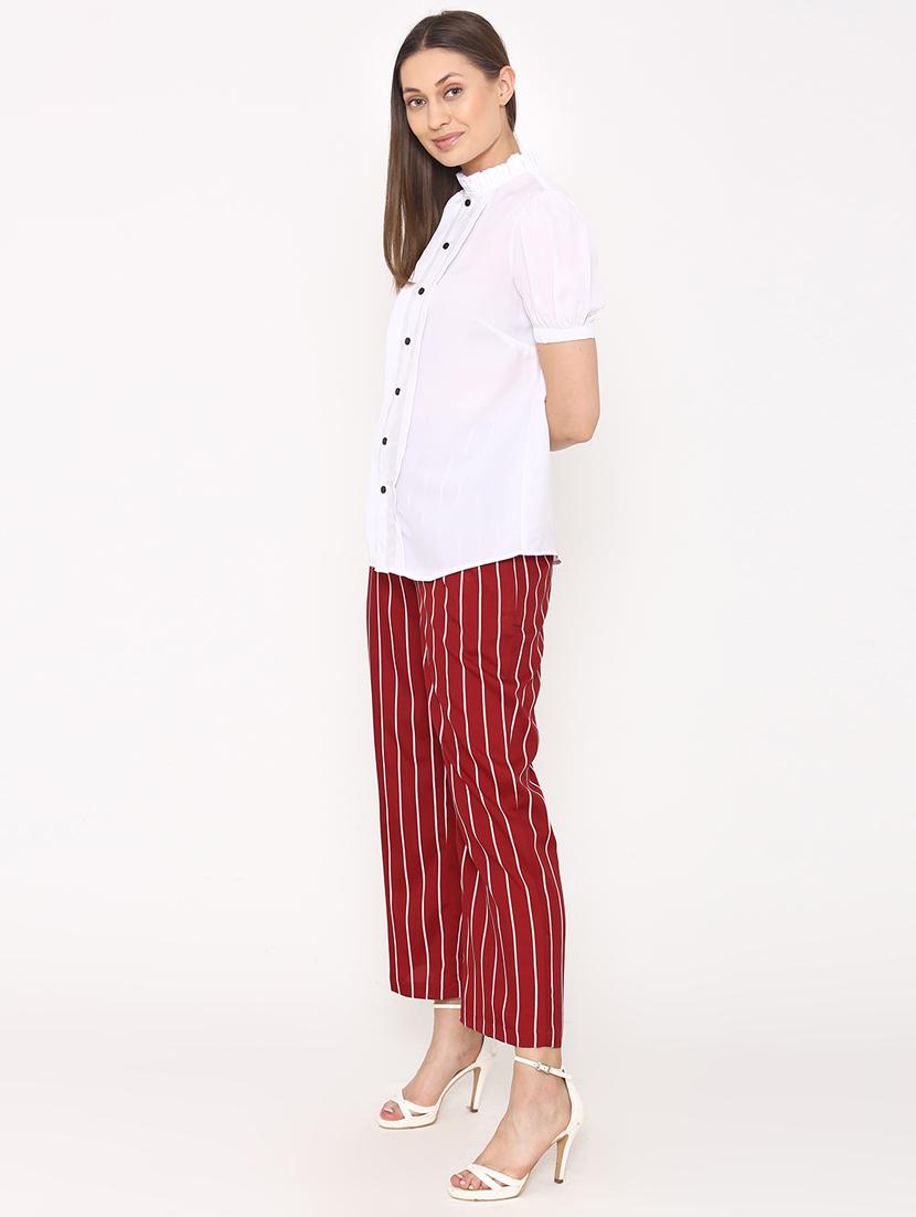 frill detail puff sleeved top - 16675905 - Zoom Image - 3