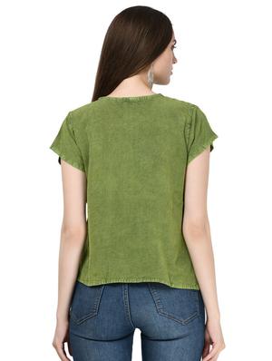 round neck embroidered top - 16675954 - Standard Image - 3