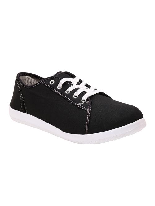 black canvas lace up sneakers - 16675962 - Standard Image - 1