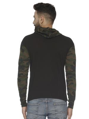 green camouflage print hooded t-shirt - 16676062 - Standard Image - 3