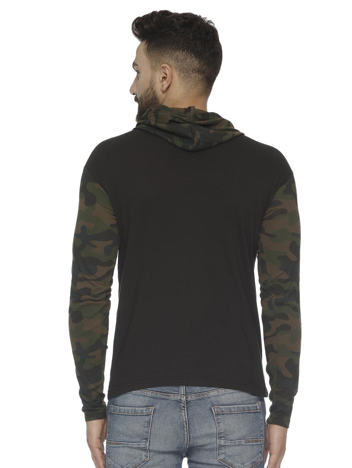 green camouflage print hooded t-shirt - 16676062 - Zoom Image - 3