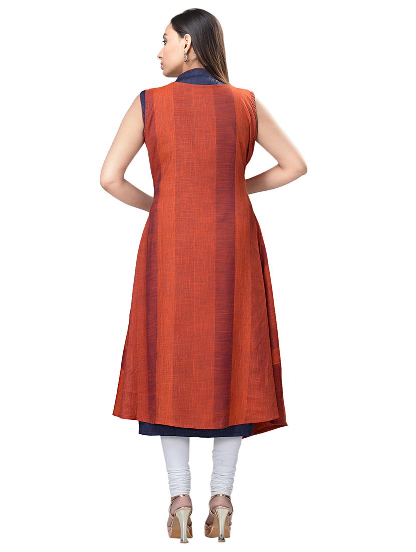 layered kurta with jacket - 16676381 - Zoom Image - 3