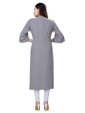 embroidered straight kurta - 16676382 - Standard Image - 3