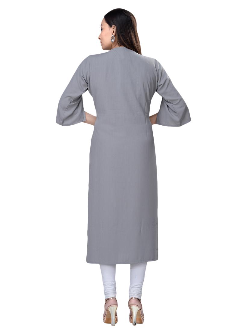 embroidered straight kurta - 16676382 - Zoom Image - 3