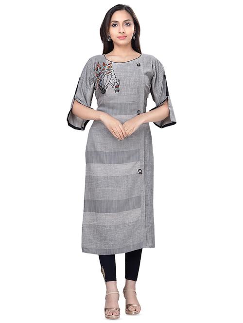 embellished straight kurta - 16676422 - Very Small Image - 1