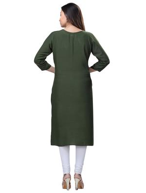 embroidered straight kurta - 16676426 - Standard Image - 3