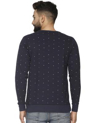 navy blue printed sweatshirt - 16676925 - Standard Image - 3