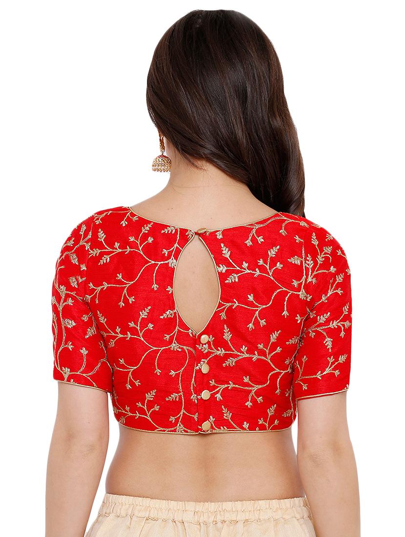 back key hole embroidered blouse - 16676945 - Zoom Image - 3