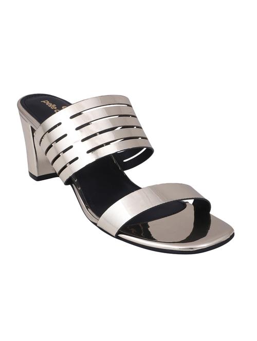 silver slip on sandals - 16677063 - Standard Image - 1