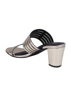 silver slip on sandals - 16677063 - Standard Image - 3
