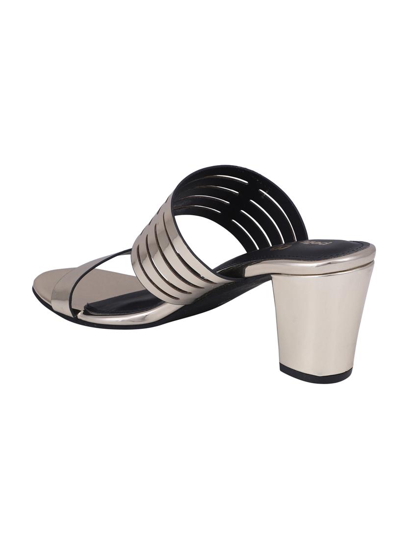 silver slip on sandals - 16677063 - Zoom Image - 3