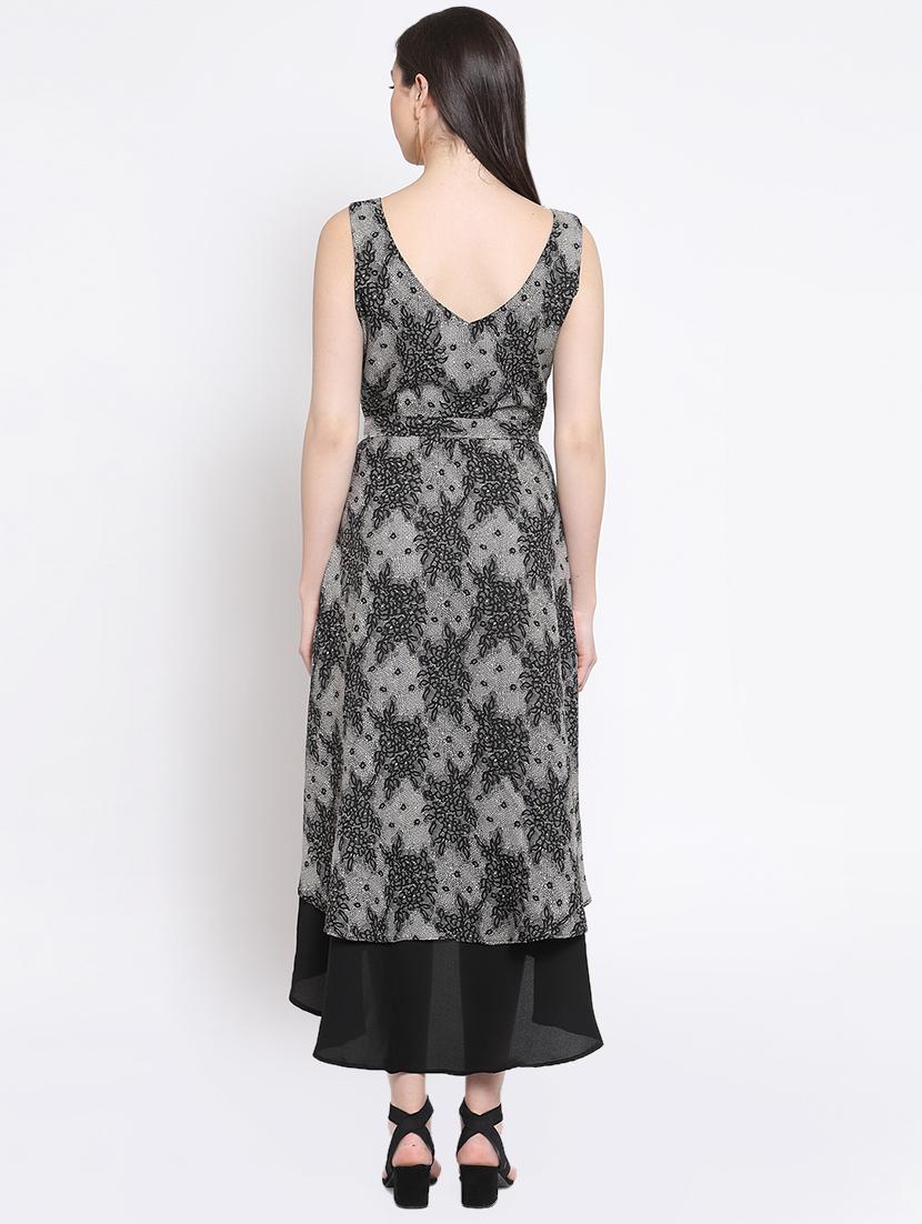 tie knot wrap asymmetric dress - 16677099 - Zoom Image - 3