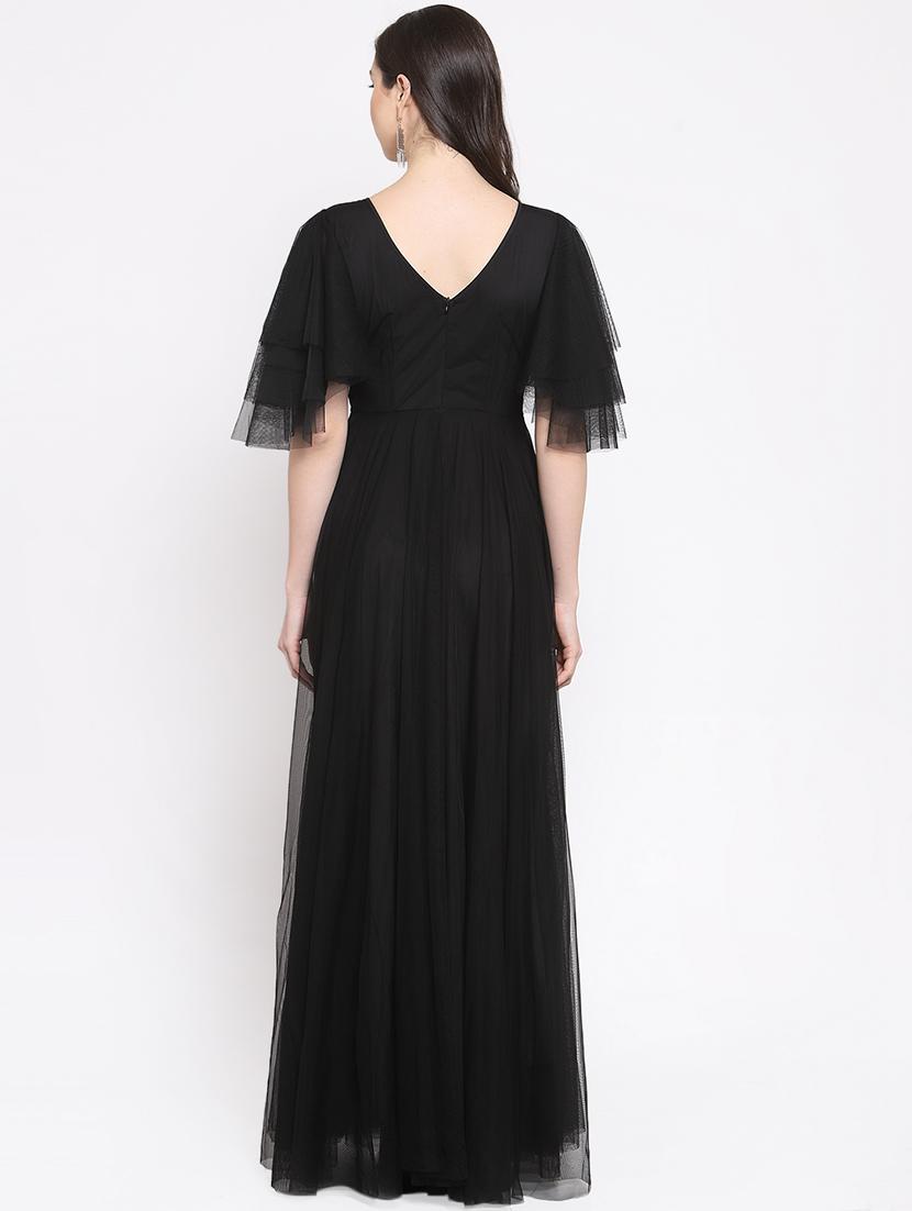 boat neck embellished patch maxi dress - 16677103 - Zoom Image - 3