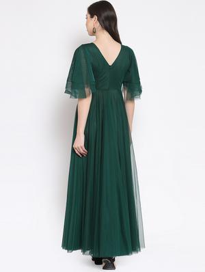 boat neck contrast embellished patch maxi dress - 16677107 - Standard Image - 3
