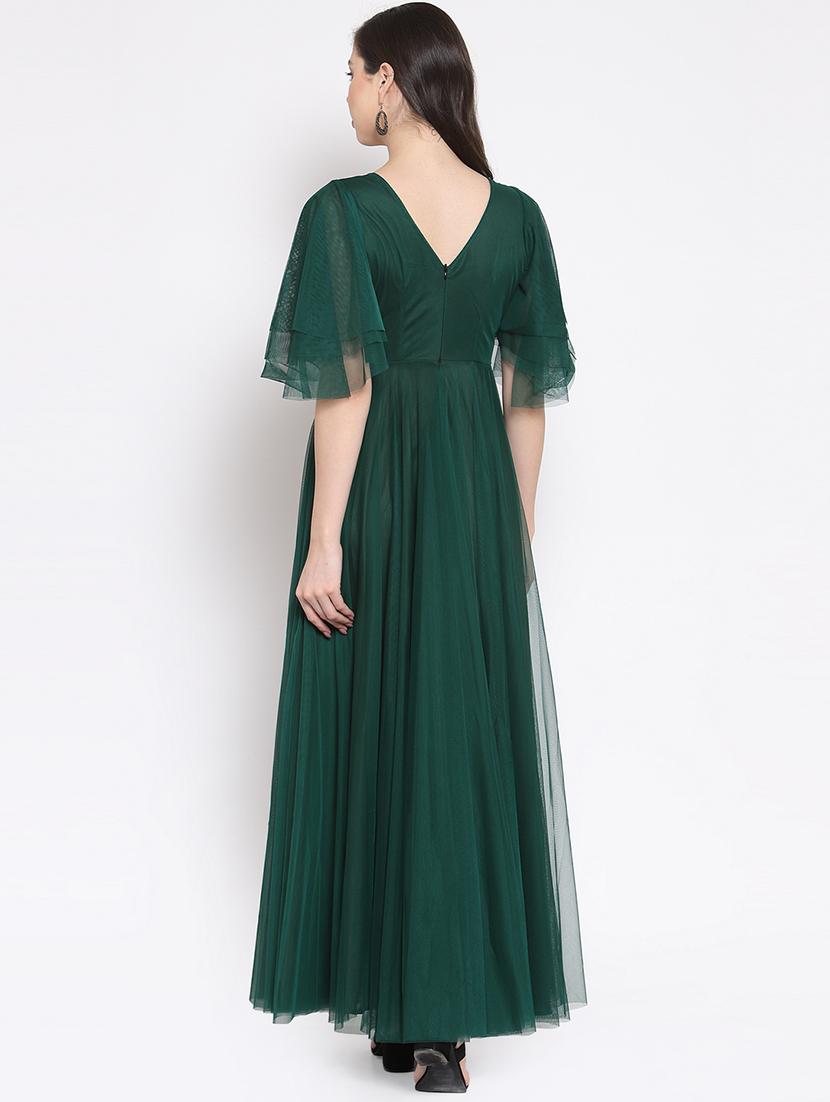 boat neck contrast embellished patch maxi dress - 16677107 - Zoom Image - 3