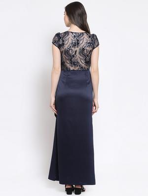 round neck embroidered wrap dress - 16677108 - Standard Image - 3